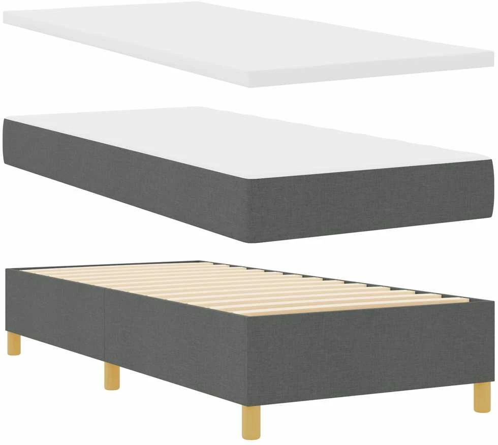 Kiemas lova su pagalve Tamsiai pilka 200 x 90 cm audinys