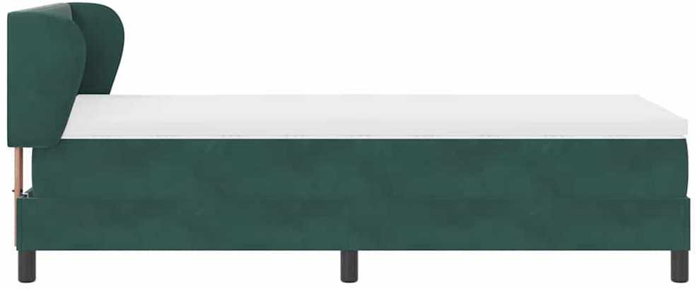 Kiemas lova su galvūgalio Tamsiai žalia 100 x 200 cm Aksomas
