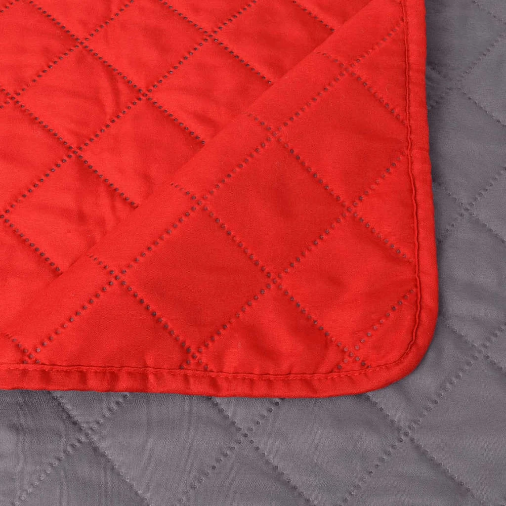 131555 Double-sided Quilted Bedspread Raudona and Pilkas 170x210 cm