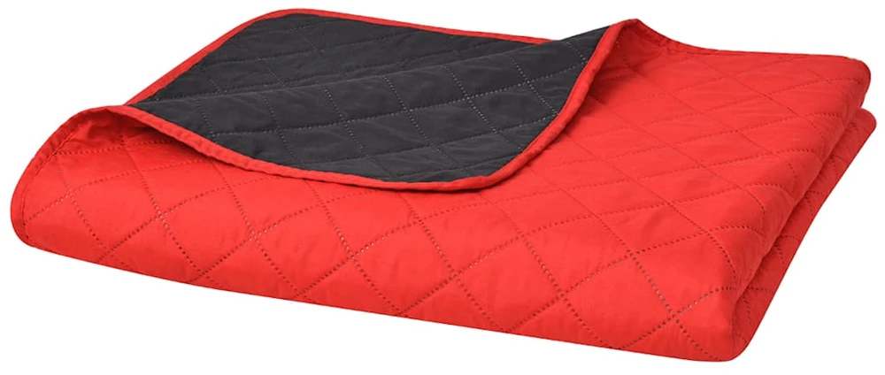 131553 Double-sided Quilted Bedspread Raudona and Juodas 220x240 cm