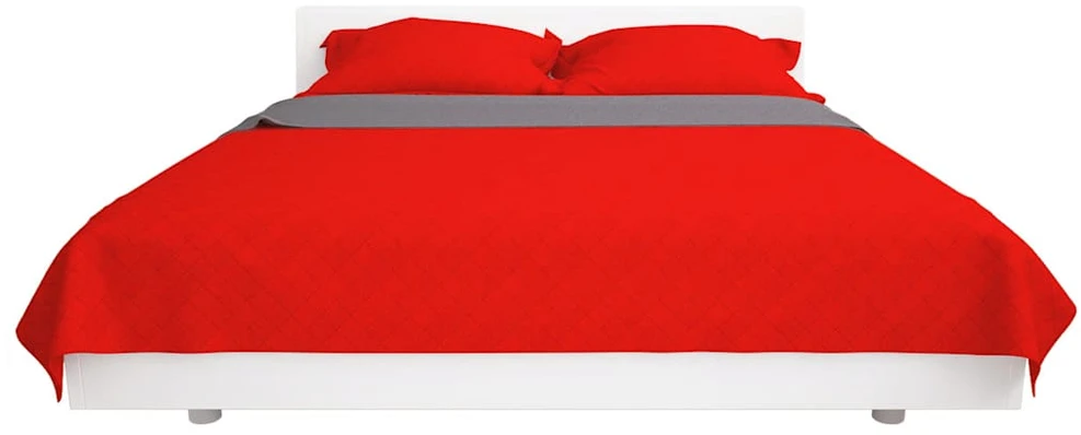 131557 Double-sided Quilted Bedspread Raudona and Pilkas 230x260 cm