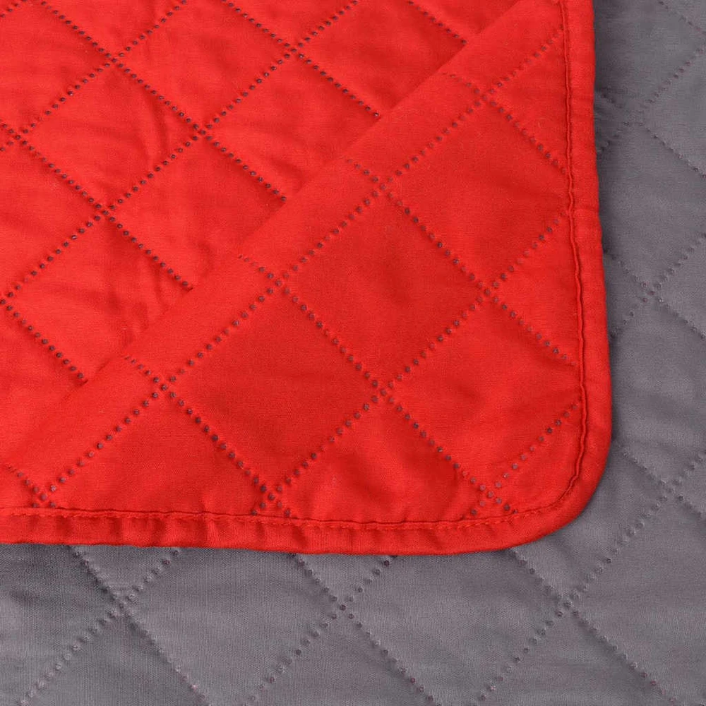 131557 Double-sided Quilted Bedspread Raudona and Pilkas 230x260 cm