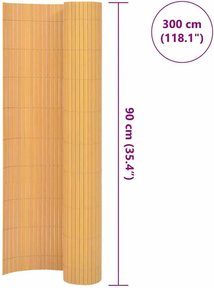 Dvipusė sodo tvora, geltona, 90x300cm, PVC