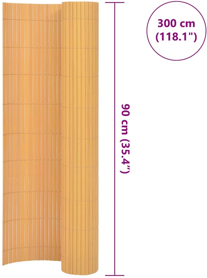 Dvipusė sodo tvora, geltona, 90x300cm, PVC