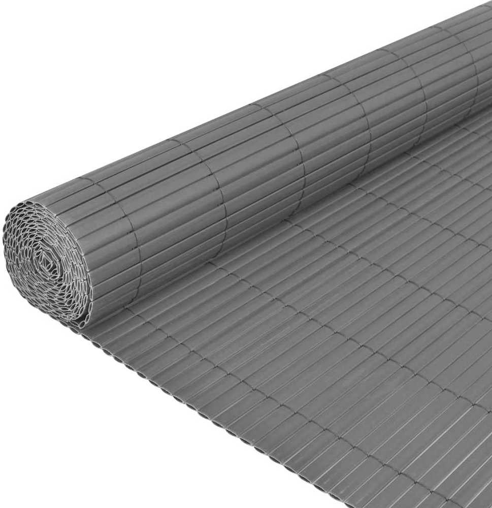 Dvipusė sodo tvora, pilka, 150x500cm, PVC