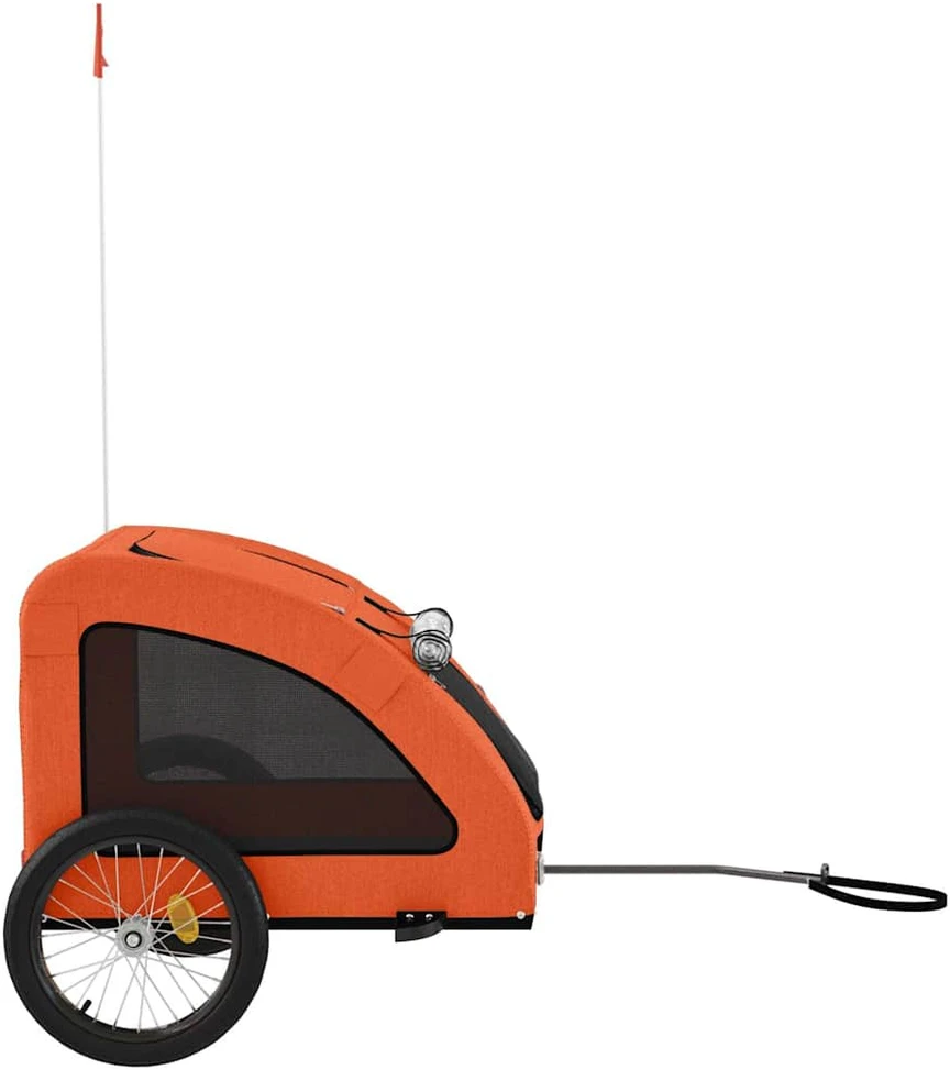 Dviračio priekaba augintiniams, oranžinė, audinys/geležis