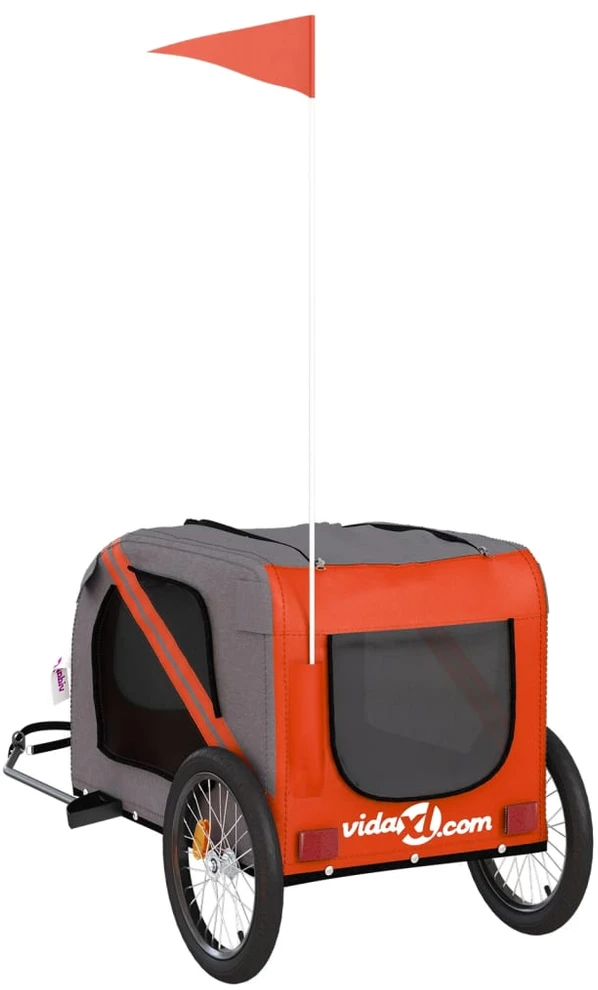 Dviračio priekaba augintiniams, oranžinė/juoda, audinys/geležis