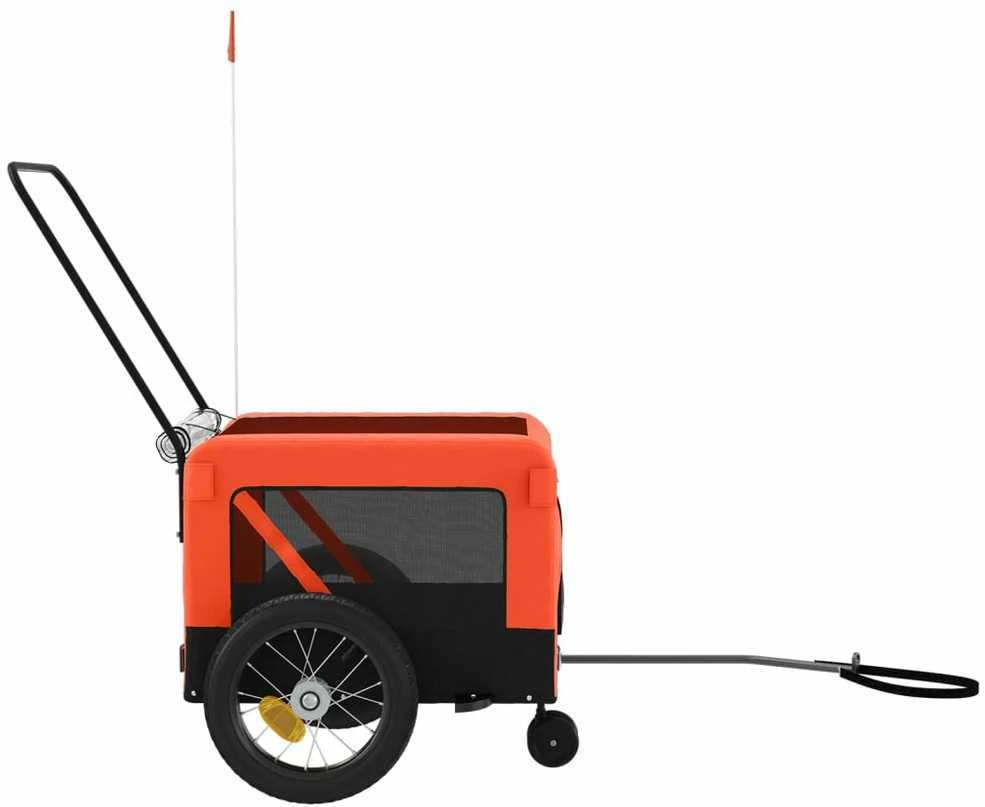 Dviračio priekaba augintiniams, oranžinė/juoda, audinys/geležis
