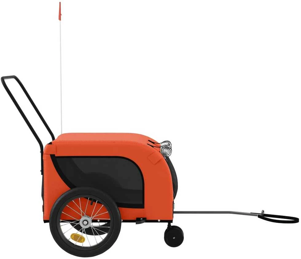Dviračio priekaba augintiniams, oranžinė/juoda, audinys/geležis