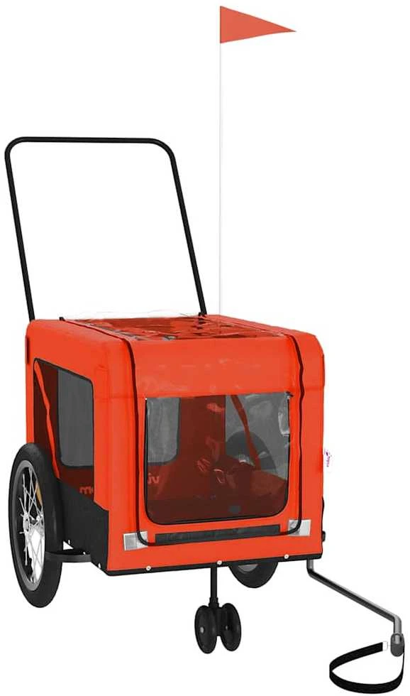 Dviračio priekaba augintiniams, oranžinė/juoda, audinys/geležis