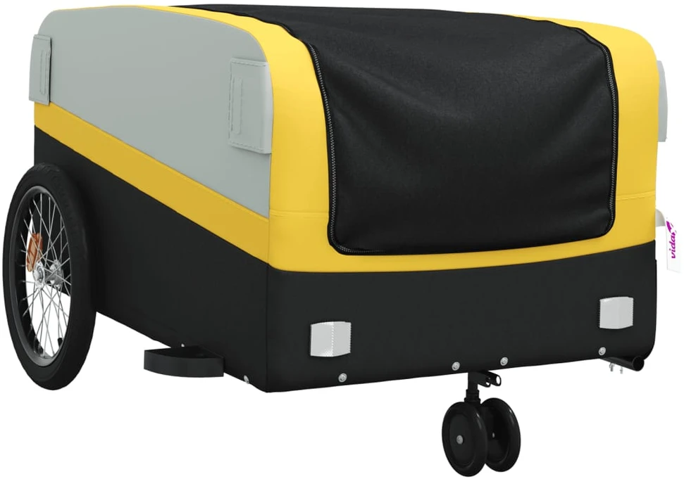 Dviračio priekaba, juodos ir geltonos spalvos, 45kg, geležis