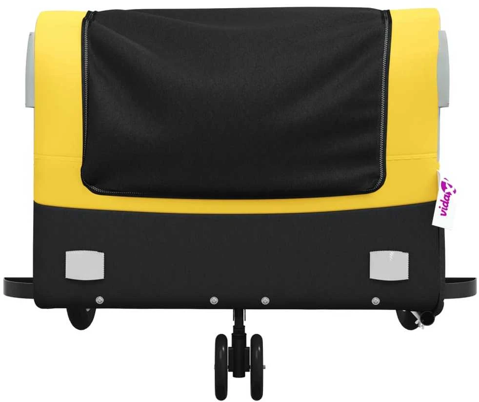 Dviračio priekaba, juodos ir geltonos spalvos, 45kg, geležis