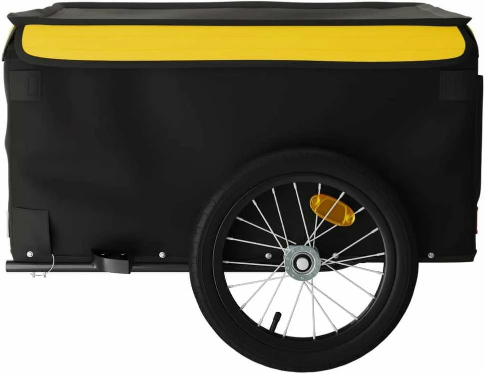 Dviračio priekaba, juodos ir geltonos spalvos, 45kg, geležis