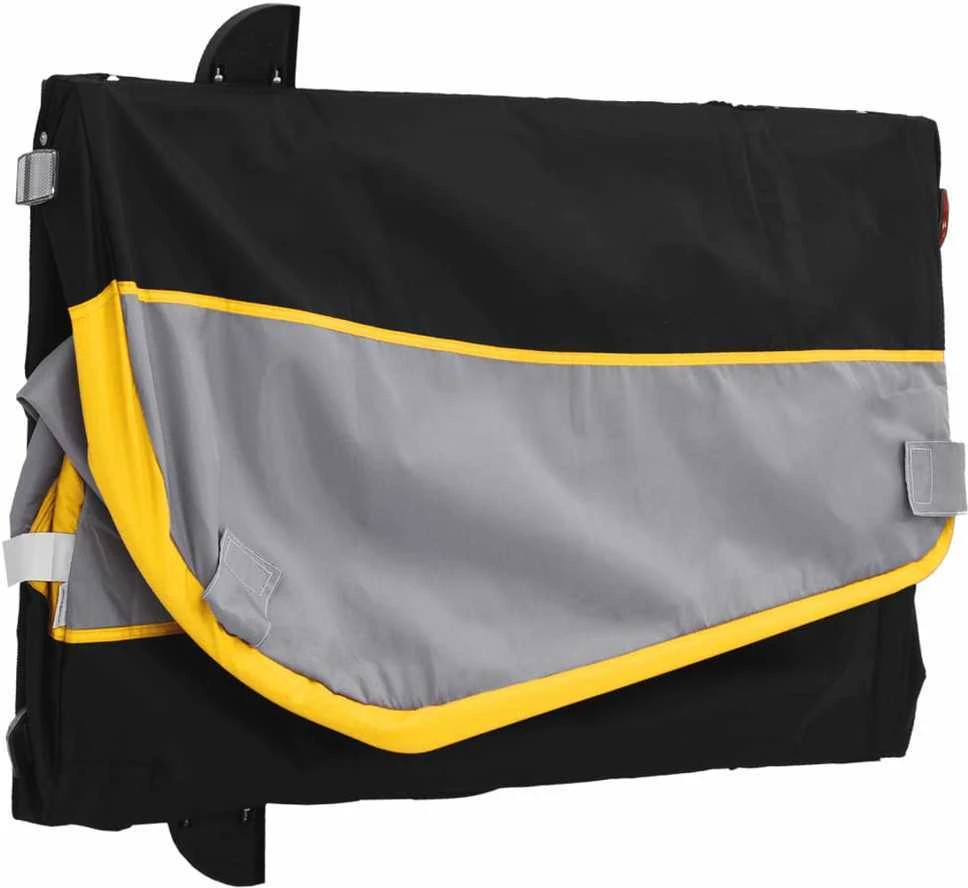 Dviračio priekaba, juodos ir geltonos spalvos, 45kg, geležis