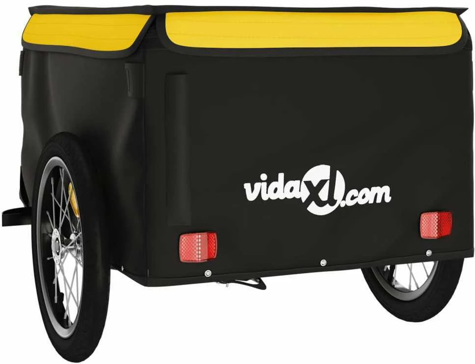 Dviračio priekaba, juodos ir geltonos spalvos, 45kg, geležis