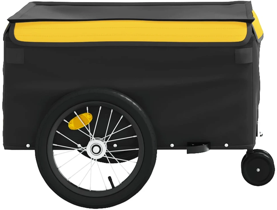 Dviračio priekaba, juodos ir geltonos spalvos, 45kg, geležis