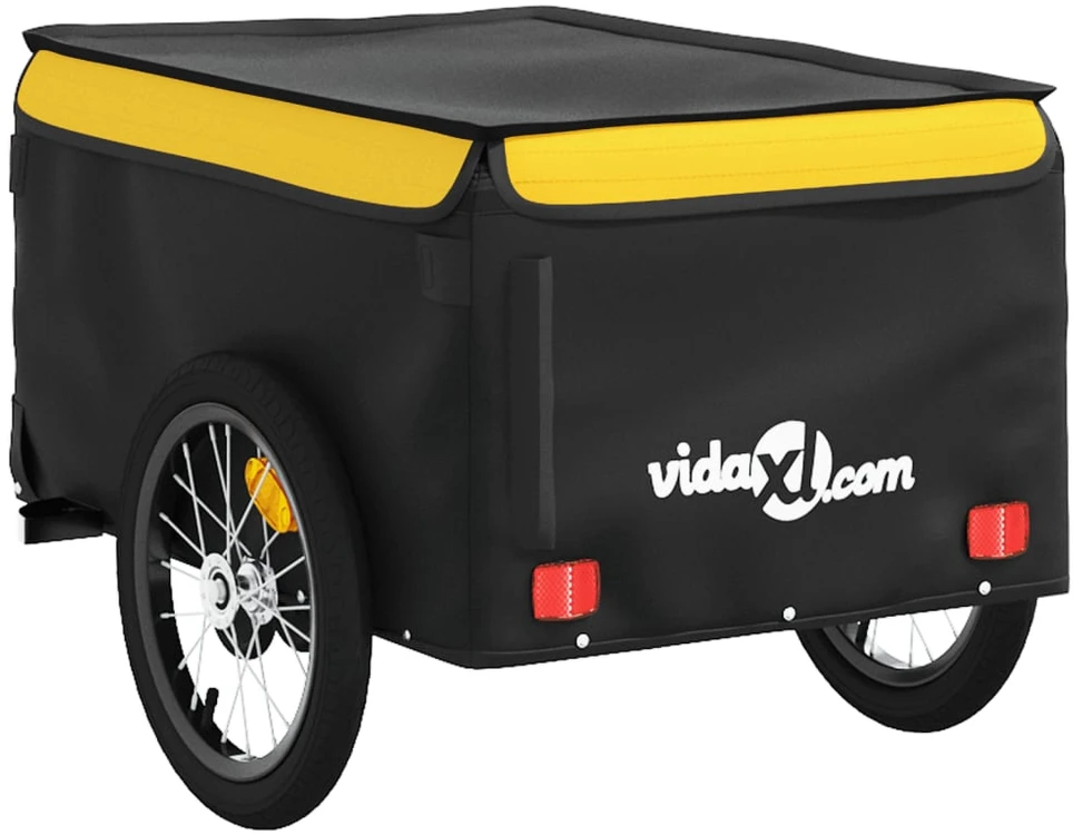 Dviračio priekaba, juodos ir geltonos spalvos, 45kg, geležis