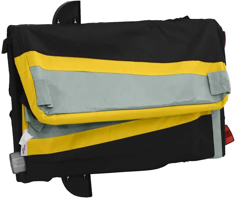 Dviračio priekaba, juodos ir geltonos spalvos, 45kg, geležis