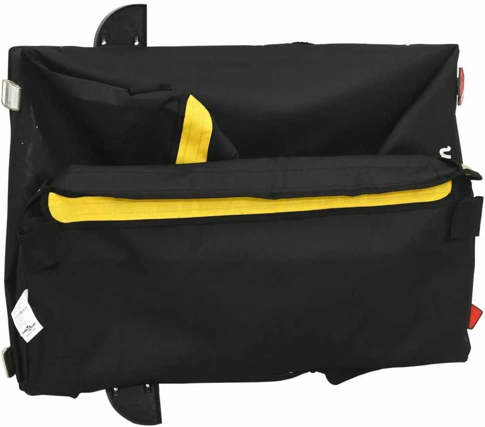 Dviračio priekaba, juodos ir geltonos spalvos, 45kg, geležis
