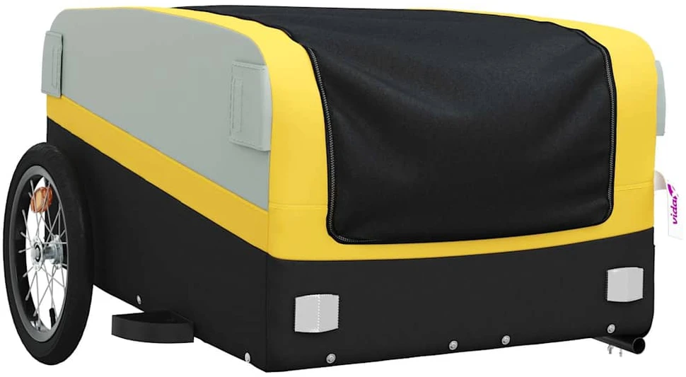 Dviračio priekaba, juodos ir geltonos spalvos, 45kg, geležis