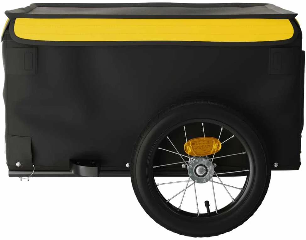 Krovininė dviračio priekaba, juoda ir geltona, 30kg, geležis
