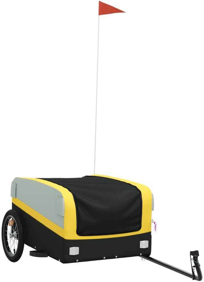 Dviračio priekaba, juodos ir geltonos spalvos, 45kg, geležis