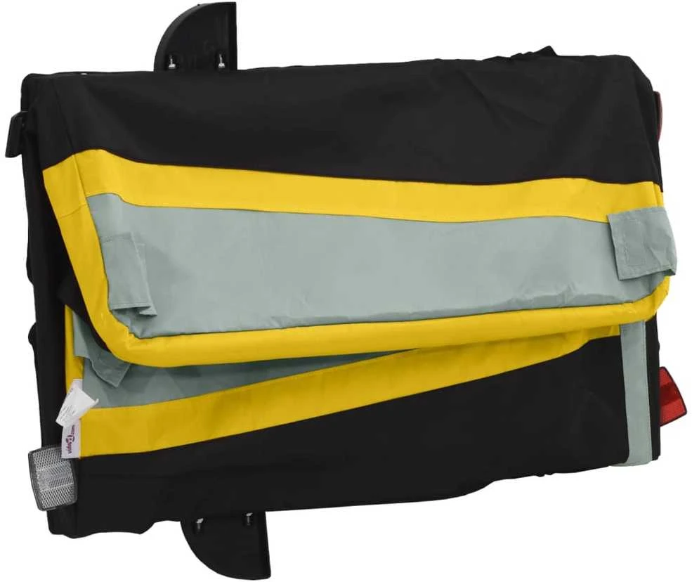 Dviračio priekaba, juodos ir geltonos spalvos, 30kg, geležis