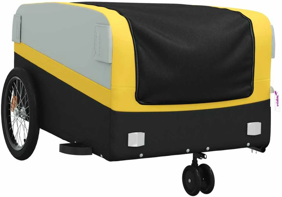 Dviračio priekaba, juodos ir geltonos spalvos, 45kg, geležis