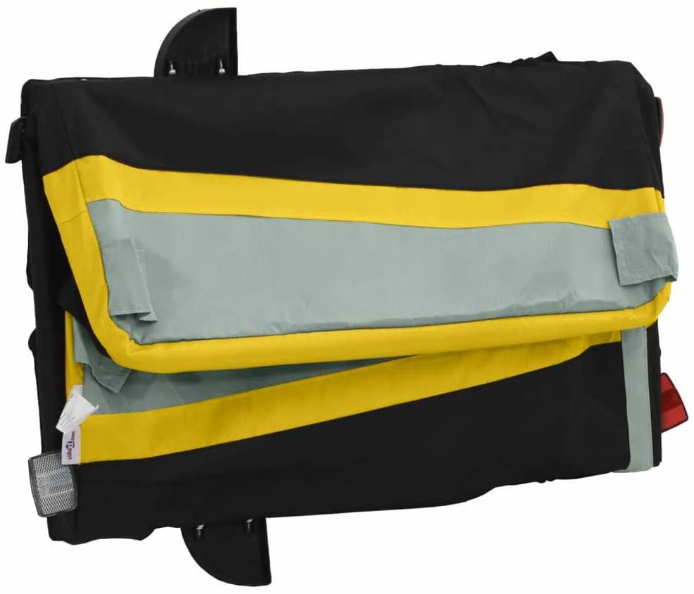 Dviračio priekaba, juodos ir geltonos spalvos, 45kg, geležis