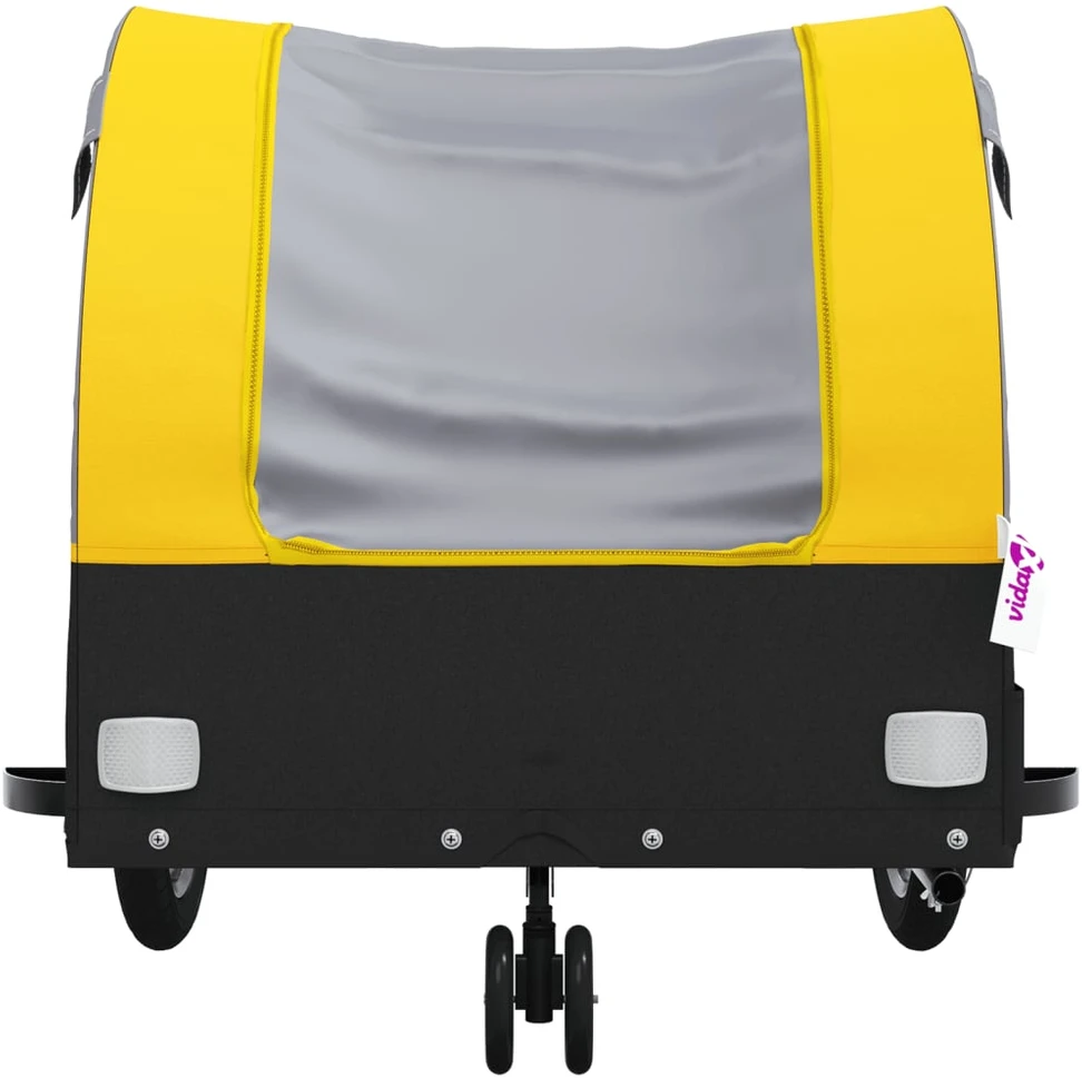 Dviračio priekaba, juodos ir geltonos spalvos, 30kg, geležis