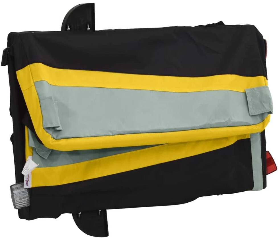 Dviračio priekaba, juodos ir geltonos spalvos, 30kg, geležis
