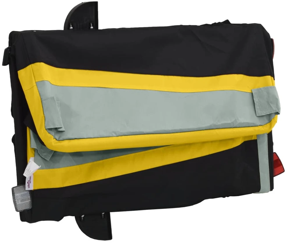 Dviračio priekaba, juodos ir geltonos spalvos, 45kg, geležis