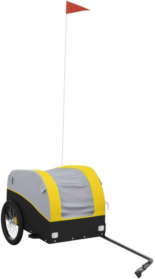 Dviračio priekaba, juodos ir geltonos spalvos, 30kg, geležis