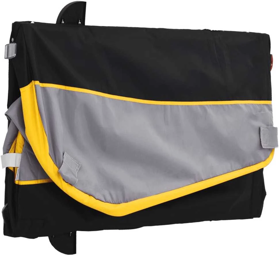 Dviračio priekaba, juodos ir geltonos spalvos, 30kg, geležis