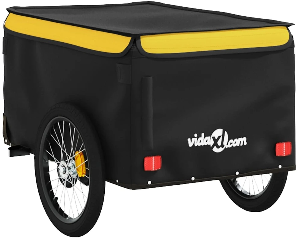Dviračio priekaba, juodos ir geltonos spalvos, 30kg, geležis