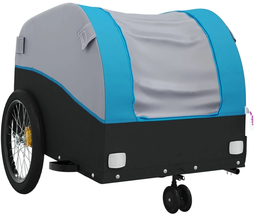 Dviračio priekaba, juodos ir mėlynos spalvos, 30kg, geležis