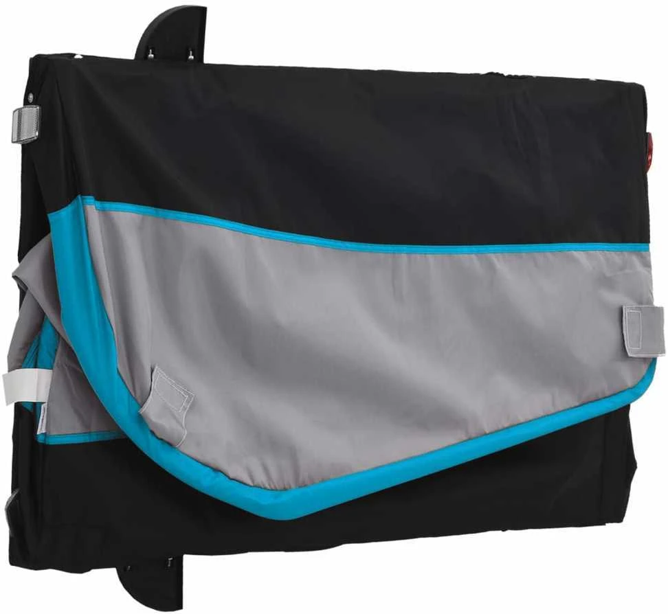 Dviračio priekaba, juodos ir mėlynos spalvos, 45kg, geležis