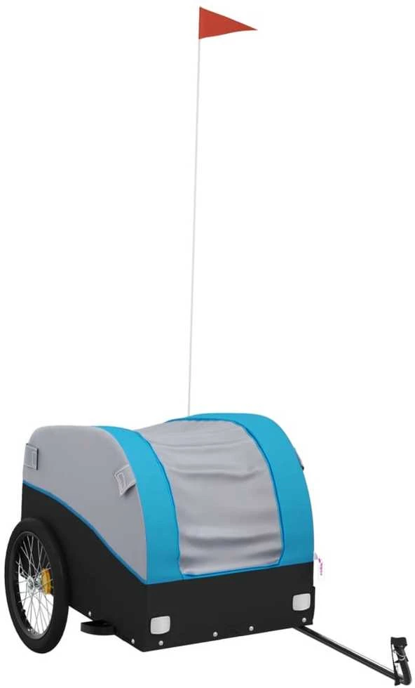 Dviračio priekaba, juodos ir mėlynos spalvos, 45kg, geležis
