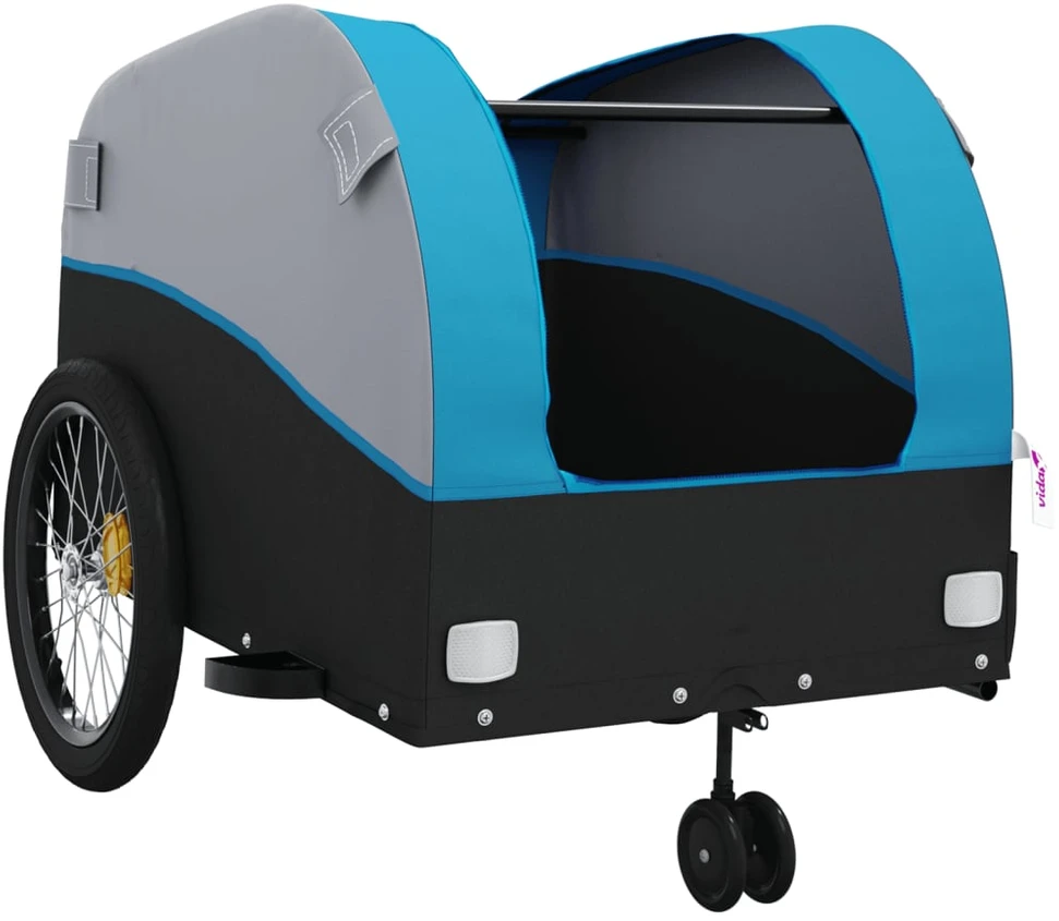 Dviračio priekaba, juodos ir mėlynos spalvos, 45kg, geležis