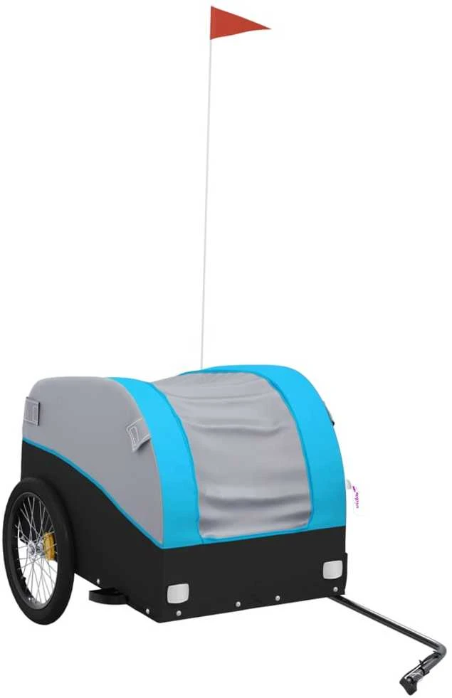 Krovininė dviračio priekaba, juoda ir mėlyna, 45kg, geležis