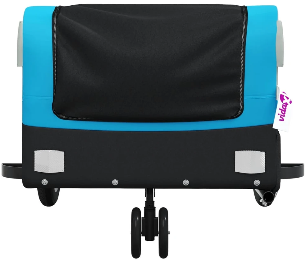 Dviračio priekaba, juodos ir mėlynos spalvos, 30kg, geležis