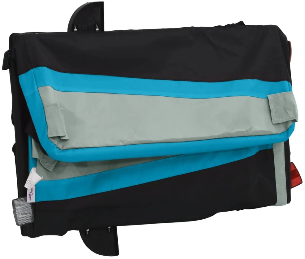 Dviračio priekaba, juodos ir mėlynos spalvos, 45kg, geležis