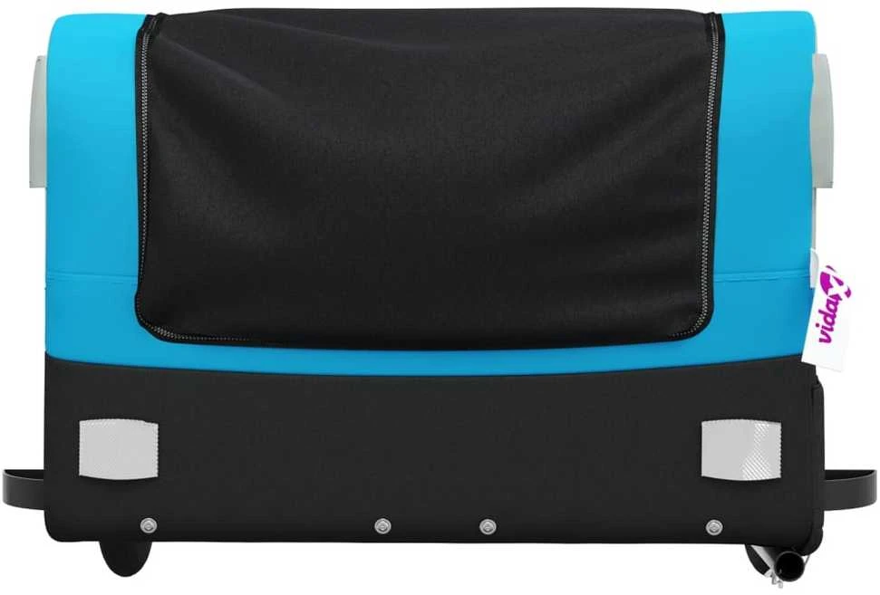 Dviračio priekaba, juodos ir mėlynos spalvos, 45kg, geležis