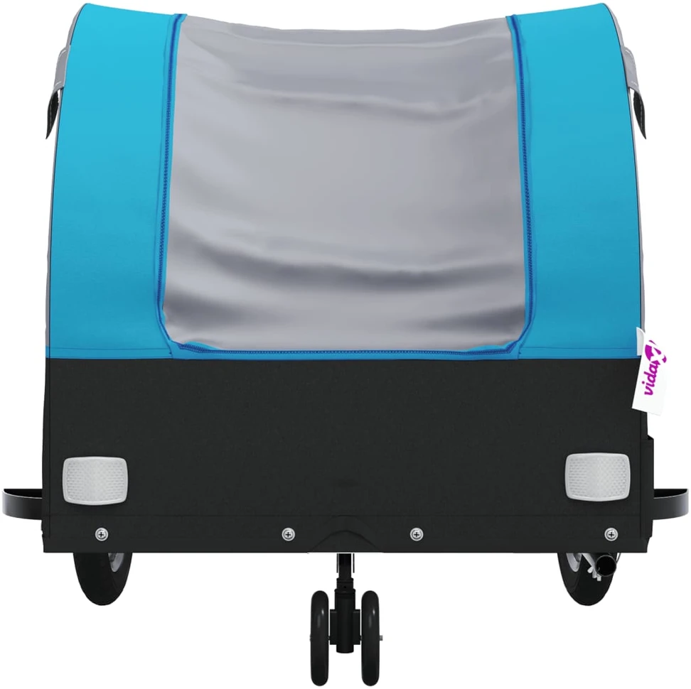 Dviračio priekaba, juodos ir mėlynos spalvos, 30kg, geležis