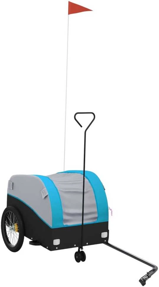 Dviračio priekaba, juodos ir mėlynos spalvos, 30kg, geležis