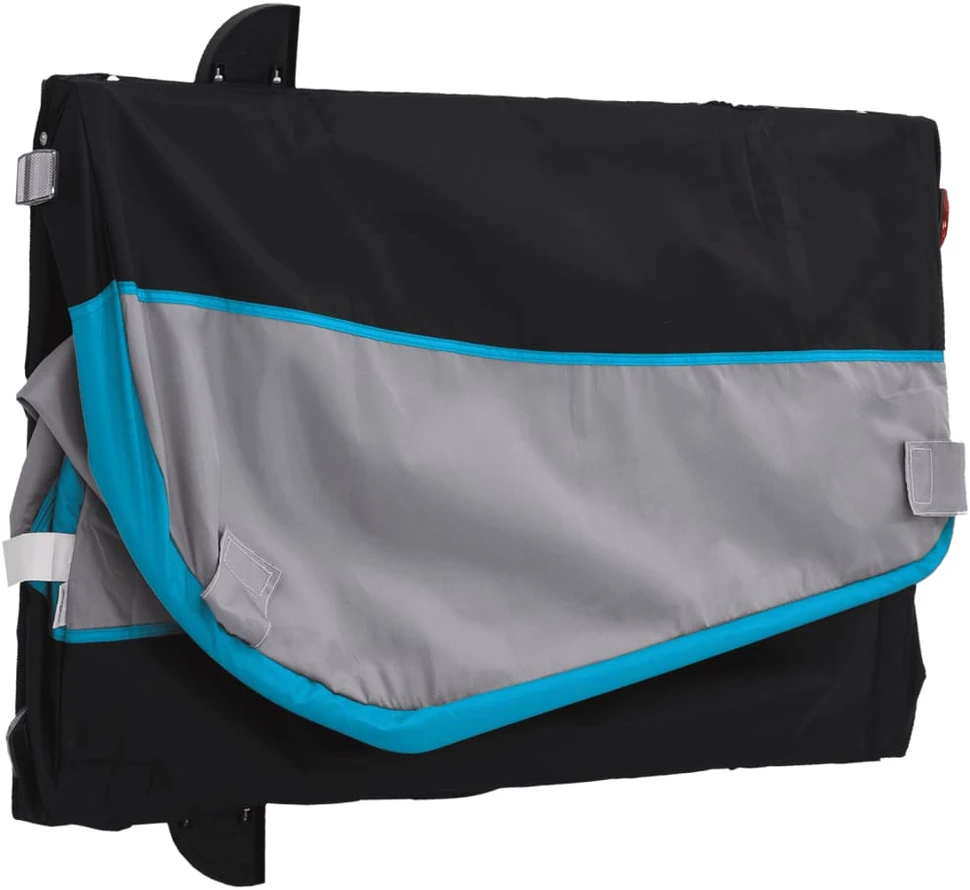 Dviračio priekaba, juodos ir mėlynos spalvos, 45kg, geležis