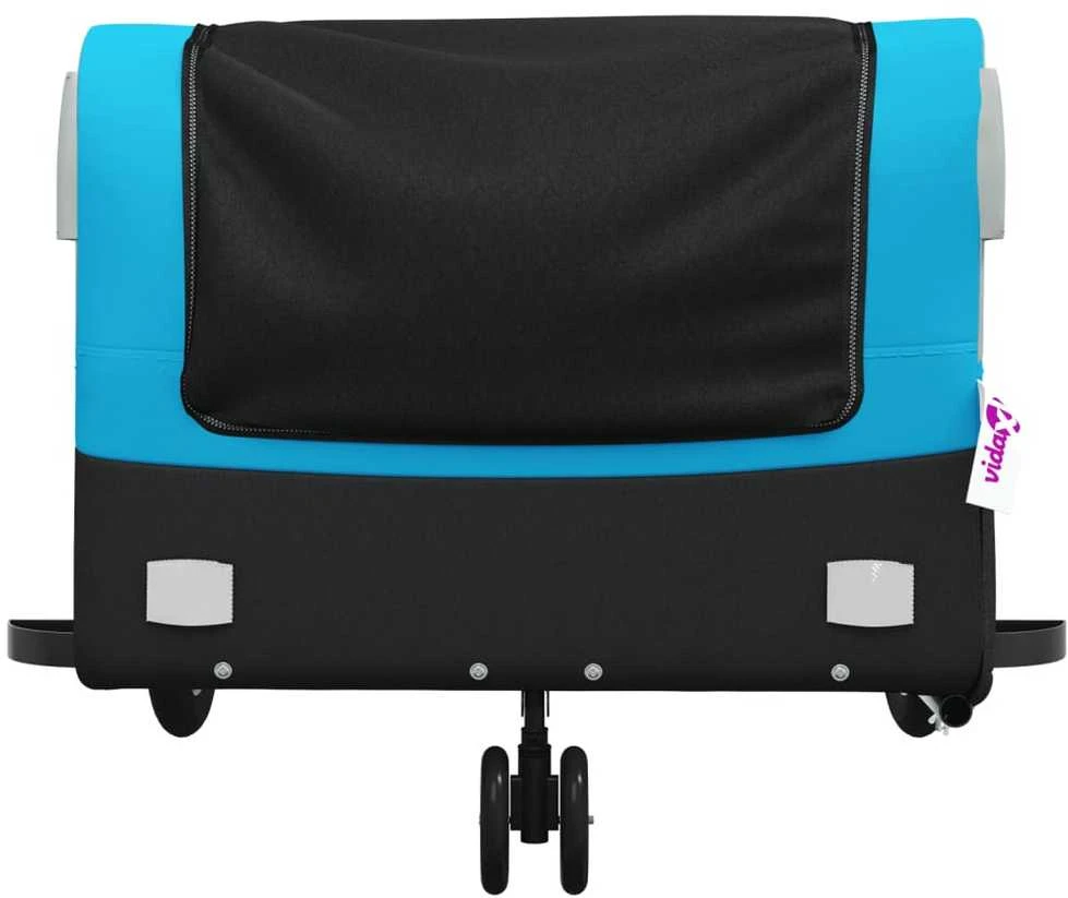 Dviračio priekaba, juodos ir mėlynos spalvos, 45kg, geležis