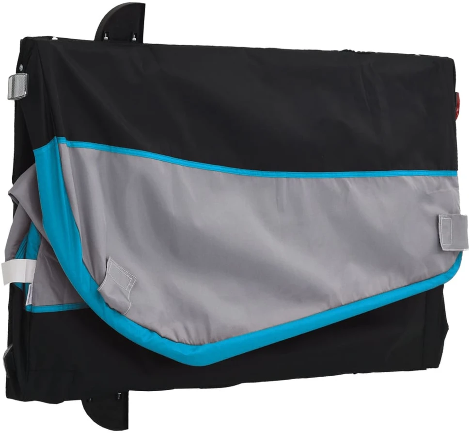 Dviračio priekaba, juodos ir mėlynos spalvos, 30kg, geležis