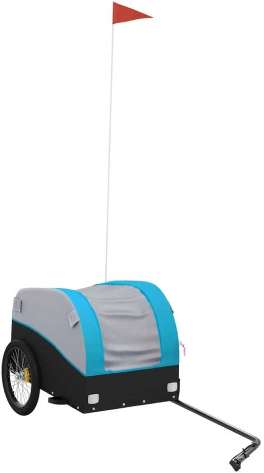 Dviračio priekaba, juodos ir mėlynos spalvos, 30kg, geležis