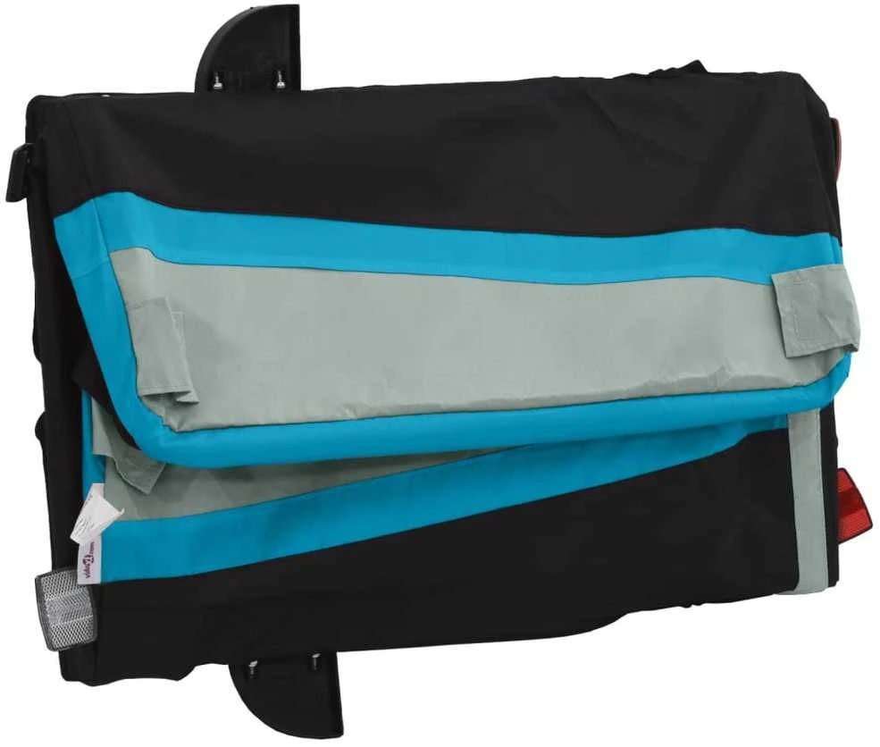 Dviračio priekaba, juodos ir mėlynos spalvos, 45kg, geležis